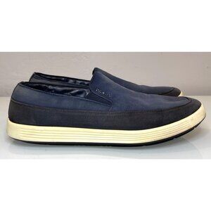 Prada Slip On Sneakers Navy Nylon Tech Shoes Men's 8.5 Model 4D2837